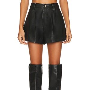 WeWoreWhat Faux Leather Cuffed Shorts